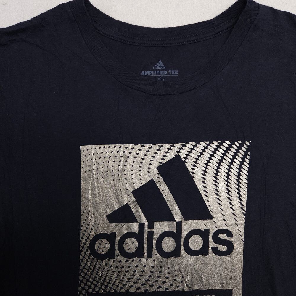 Adidas Casual Crew Neck Short Sleeve Graphic T Shirt Mens Size Large L Blue